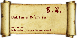 Bablena Mária névjegykártya