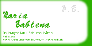 maria bablena business card